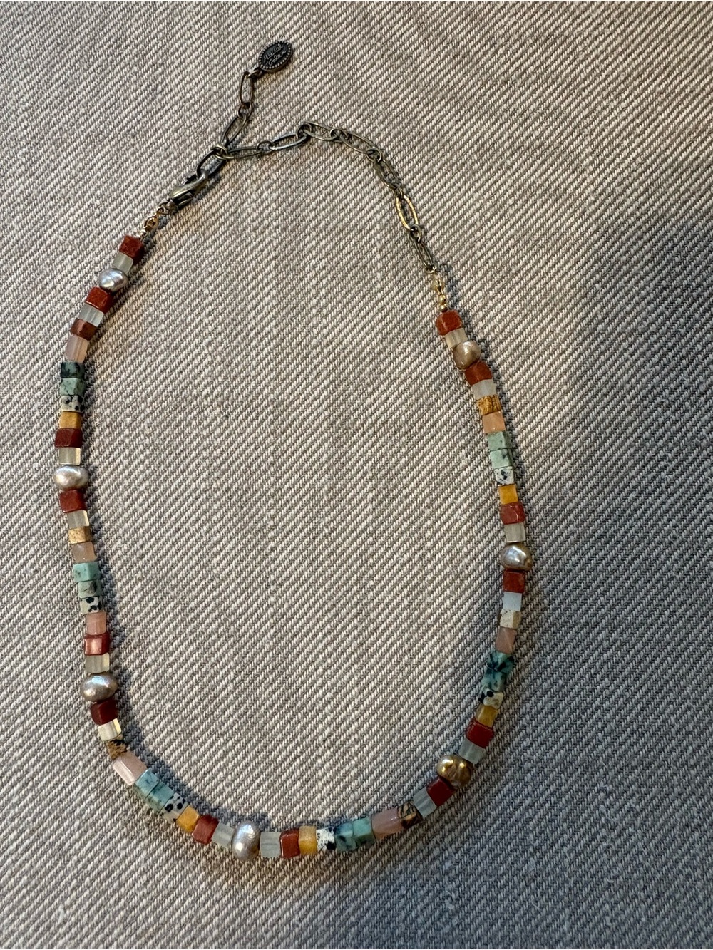 Michal Golan handcrafted gemstone pearl square bead aesthetic
